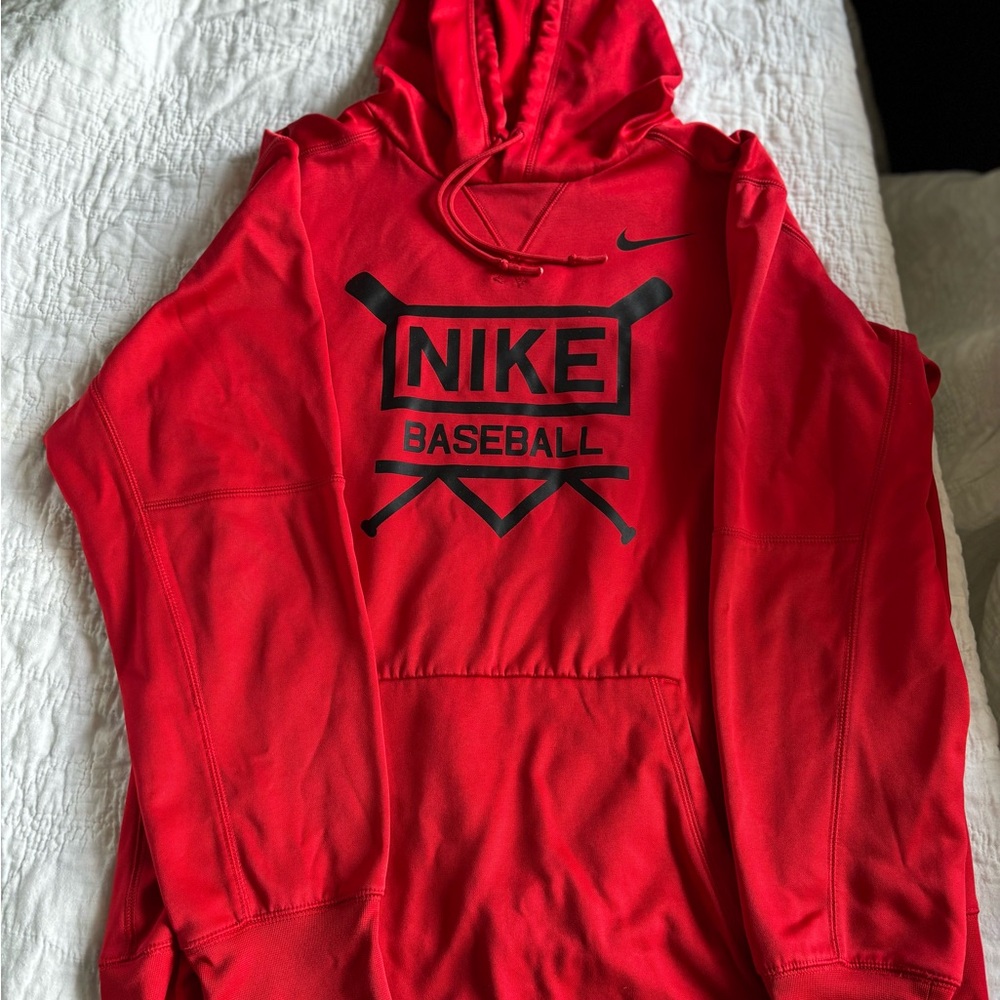 Nike Dri-FIT Red Baseball Hoodie